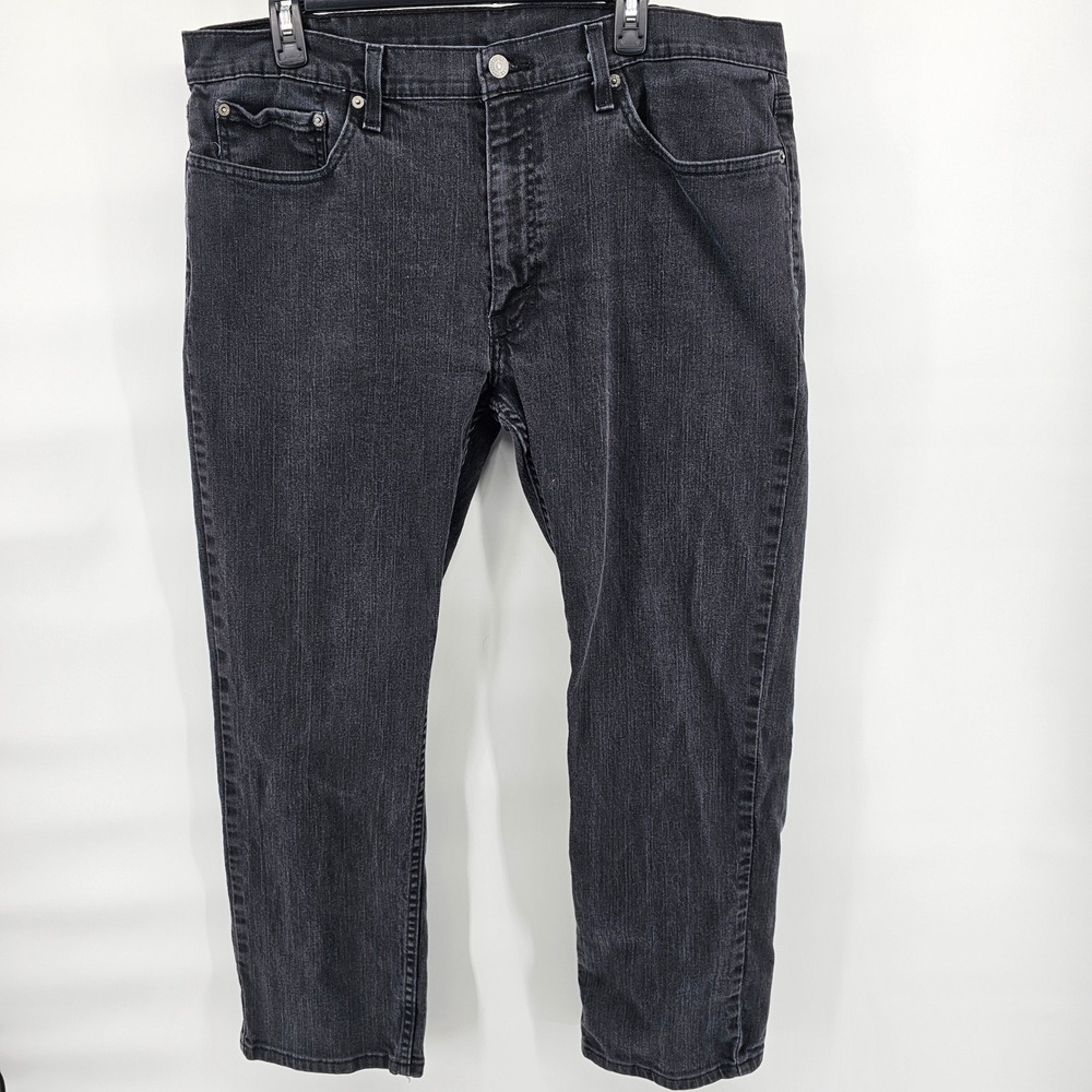 Levis 559 Relaxed Straight Jeans Mens 38x30 Black Faded Denim